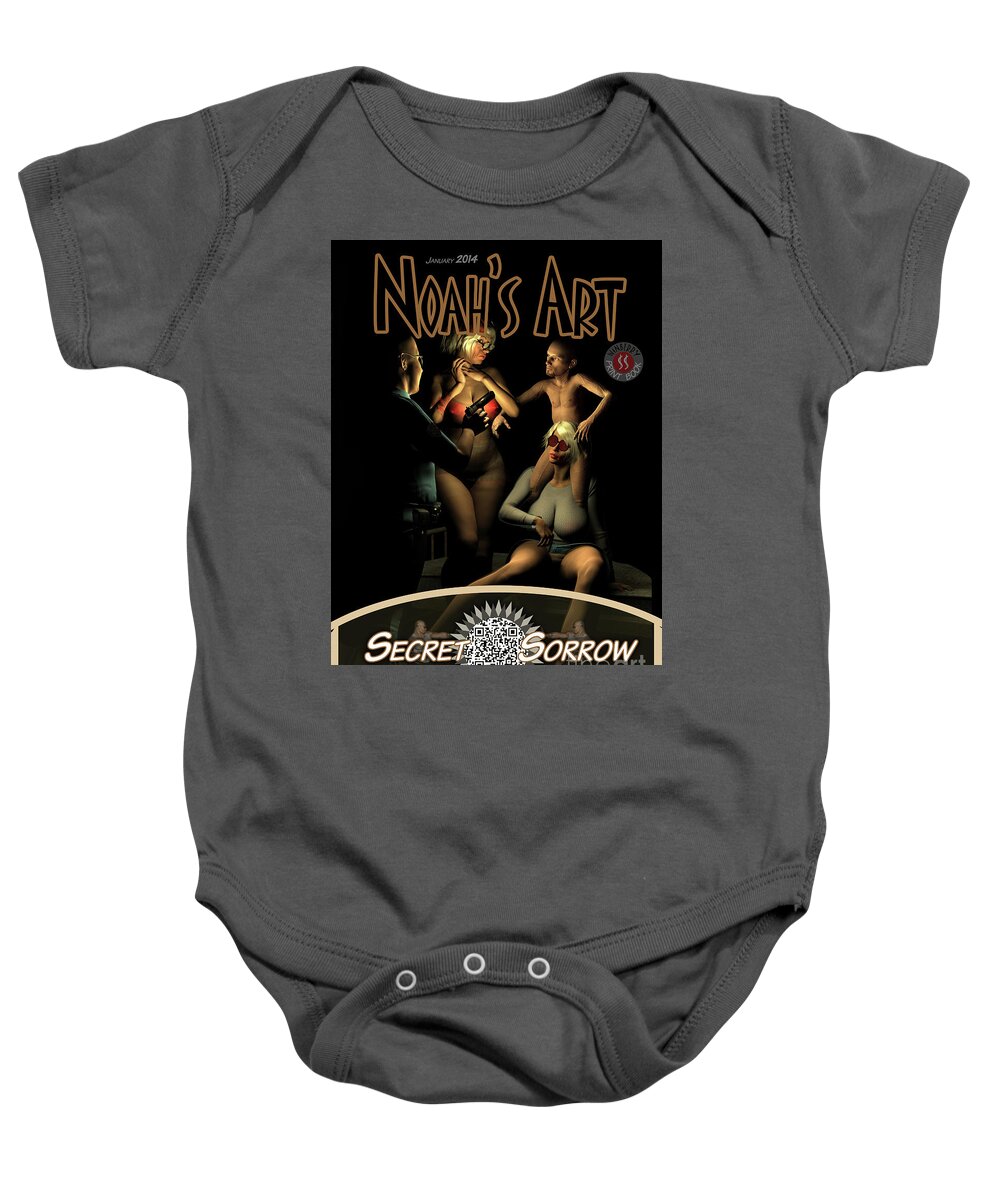 Wooden Book Baby Onesie featuring the digital art Wooden Book #7 by Bob Winberry