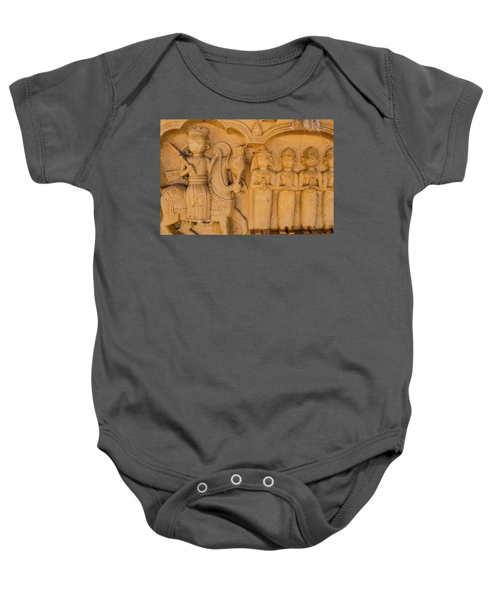 Architecture Baby Onesie featuring the photograph Royal cenotaphs, Jaisalmer Chhatris, at Bada Bagh #8 by Lie Yim