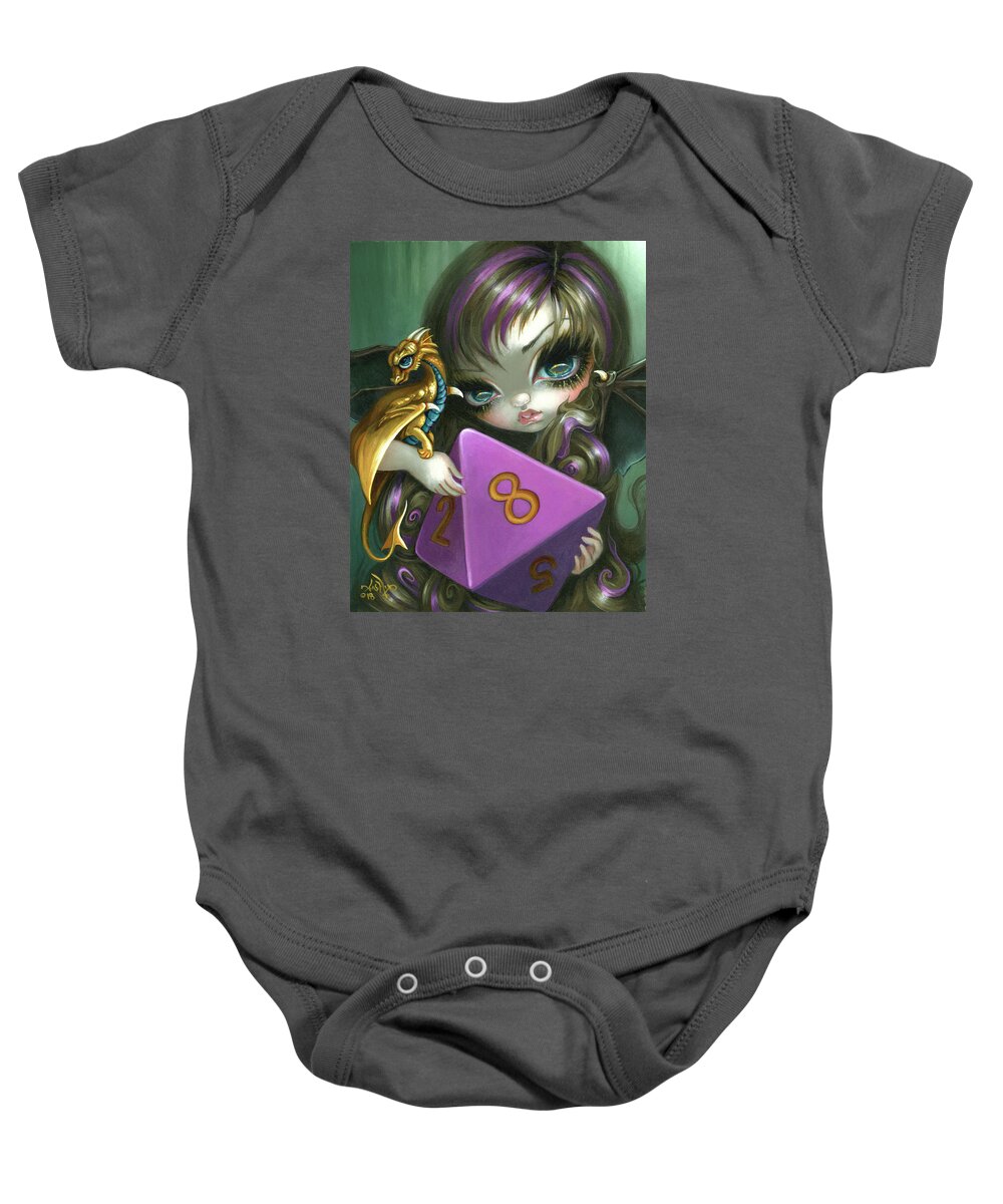 Jasmine Becket-griffith Baby Onesie featuring the painting 8 Sided Dice Fairy by Jasmine Becket-Griffith