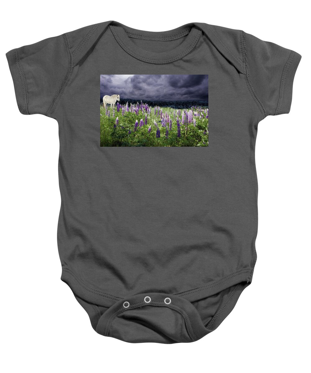 Lupinefest Baby Onesie featuring the photograph A Childs Dream Among Lupine by Wayne King