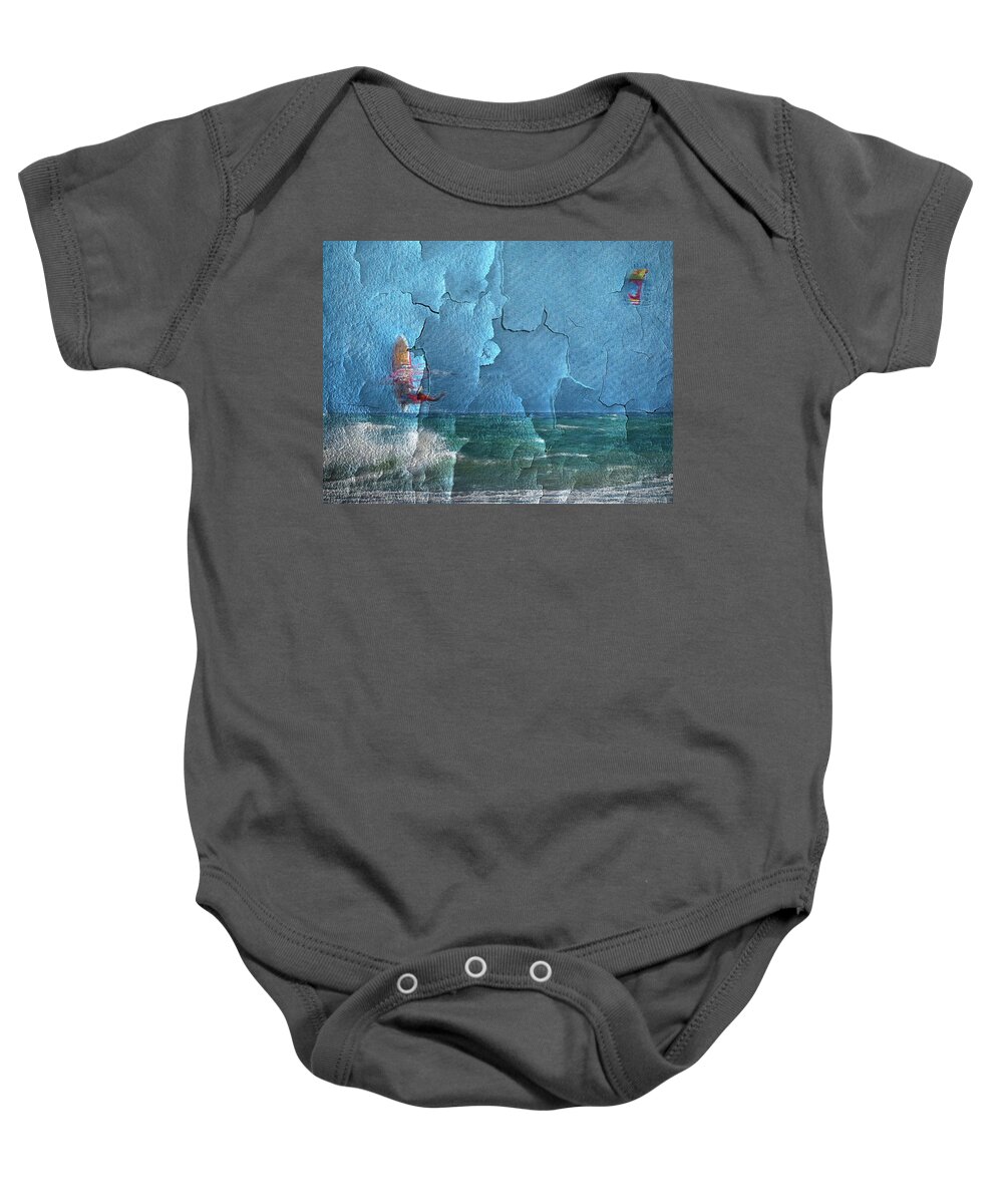 Wind Surf Baby Onesie featuring the photograph A day of wind surfing by Al Fio Bonina