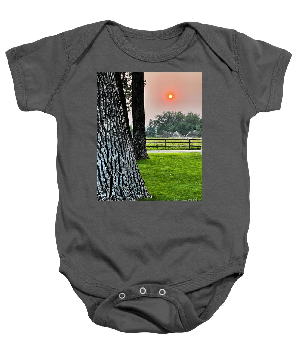 Sunset Baby Onesie featuring the photograph A Fire in the Sky by Rick Locke - Out of the Corner of My Eye