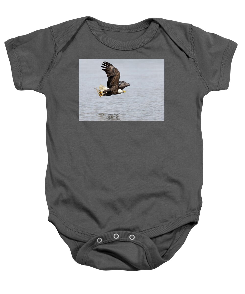Eagle Baby Onesie featuring the photograph A Fish Flier by Art Cole