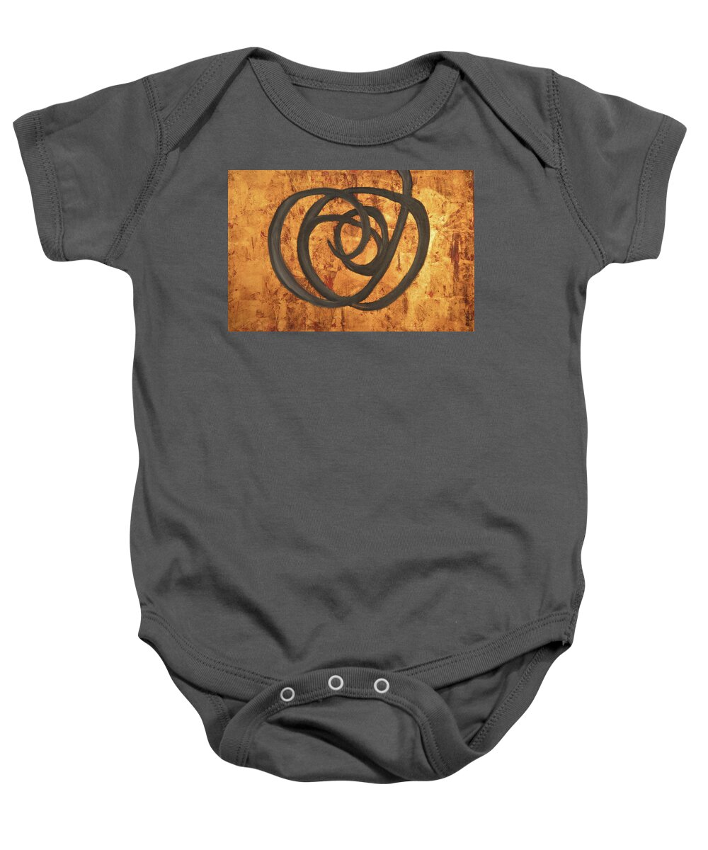 Gold Leaf Baby Onesie featuring the painting A Gust of Wind by Anita Hummel