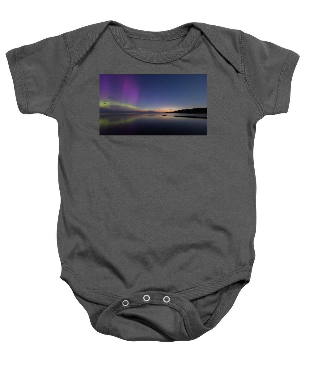 Aurora Baby Onesie featuring the photograph A Majestic Sky by Everet Regal
