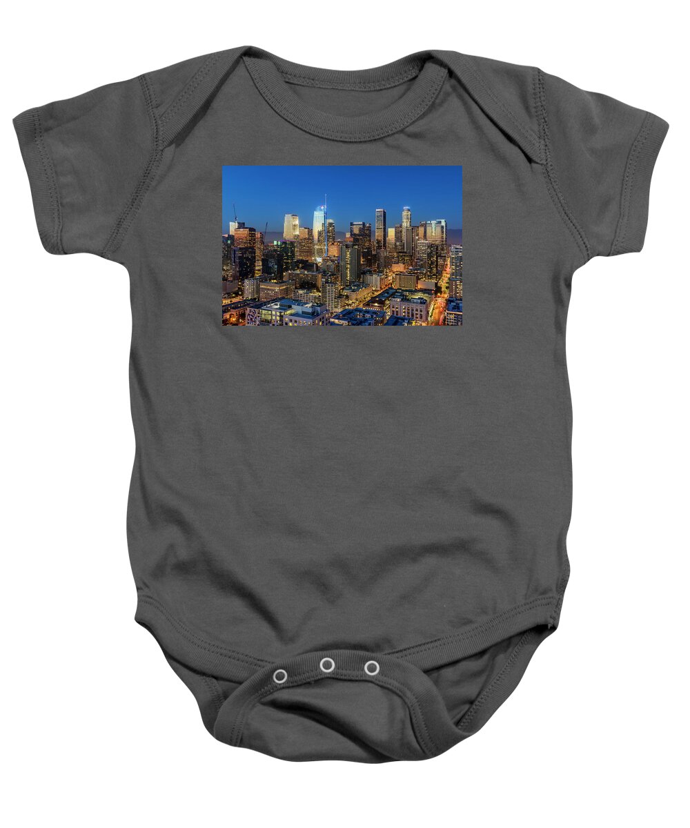 Los Angeles Baby Onesie featuring the photograph A night in L A by Kelley King