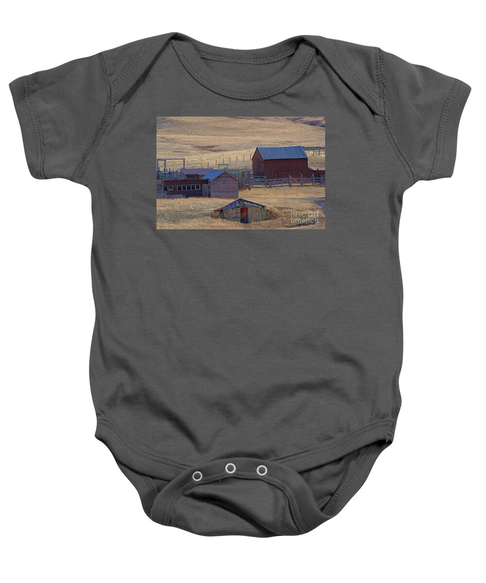 Buildings Baby Onesie featuring the photograph Ranch Buildings by Kae Cheatham