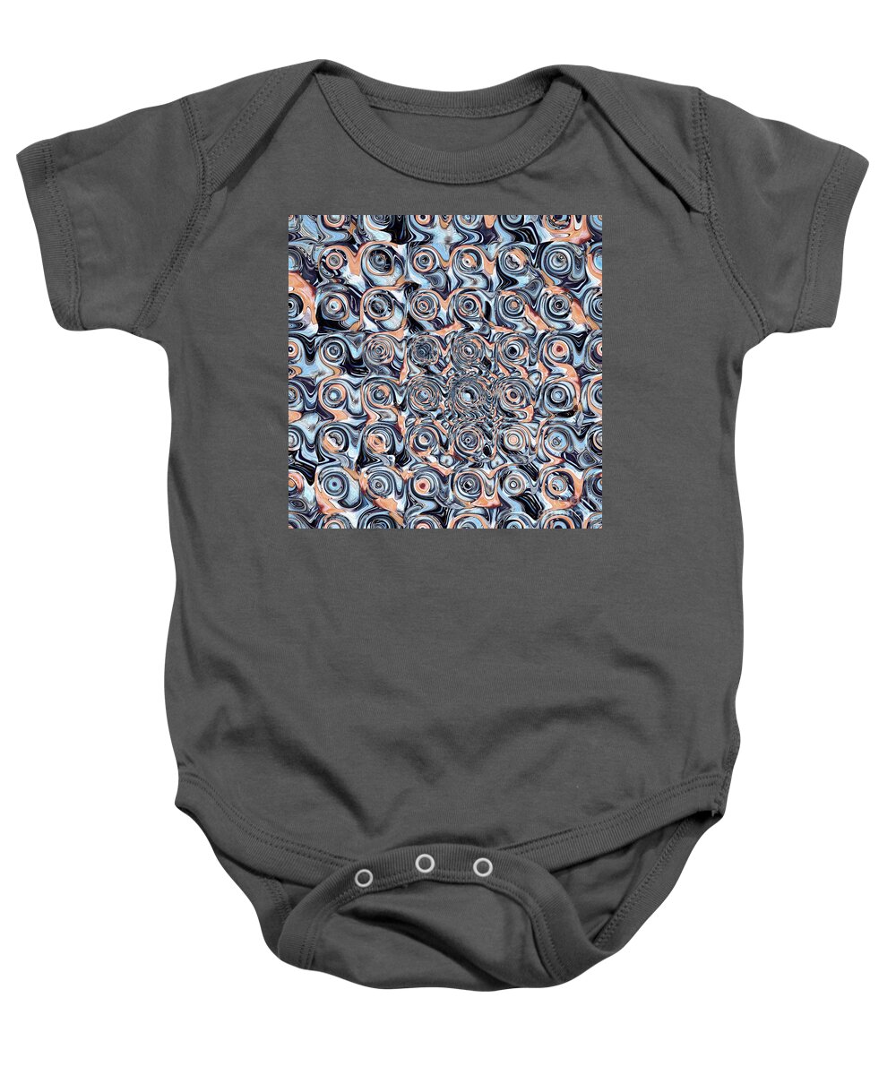 Pattern Baby Onesie featuring the digital art Abstract Chrome Pattern by Phil Perkins