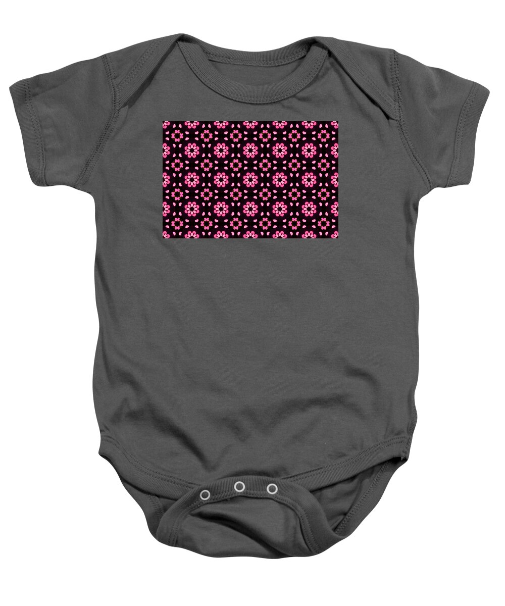 Abstract Flower Art Baby Onesie featuring the digital art Abstract Flower Art by Caterina Christakos