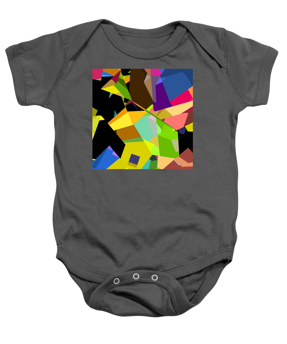 Abstract Baby Onesie featuring the digital art Abstract Fractal Cage 1 by Russell Kightley