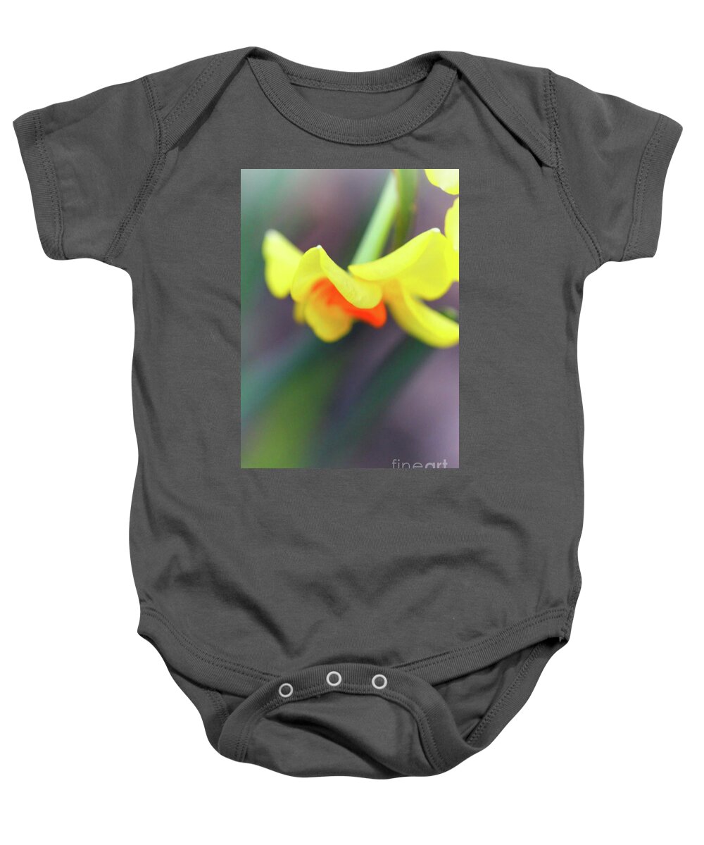 Daffodil Baby Onesie featuring the photograph Abstract Thoughts by Karen Adams