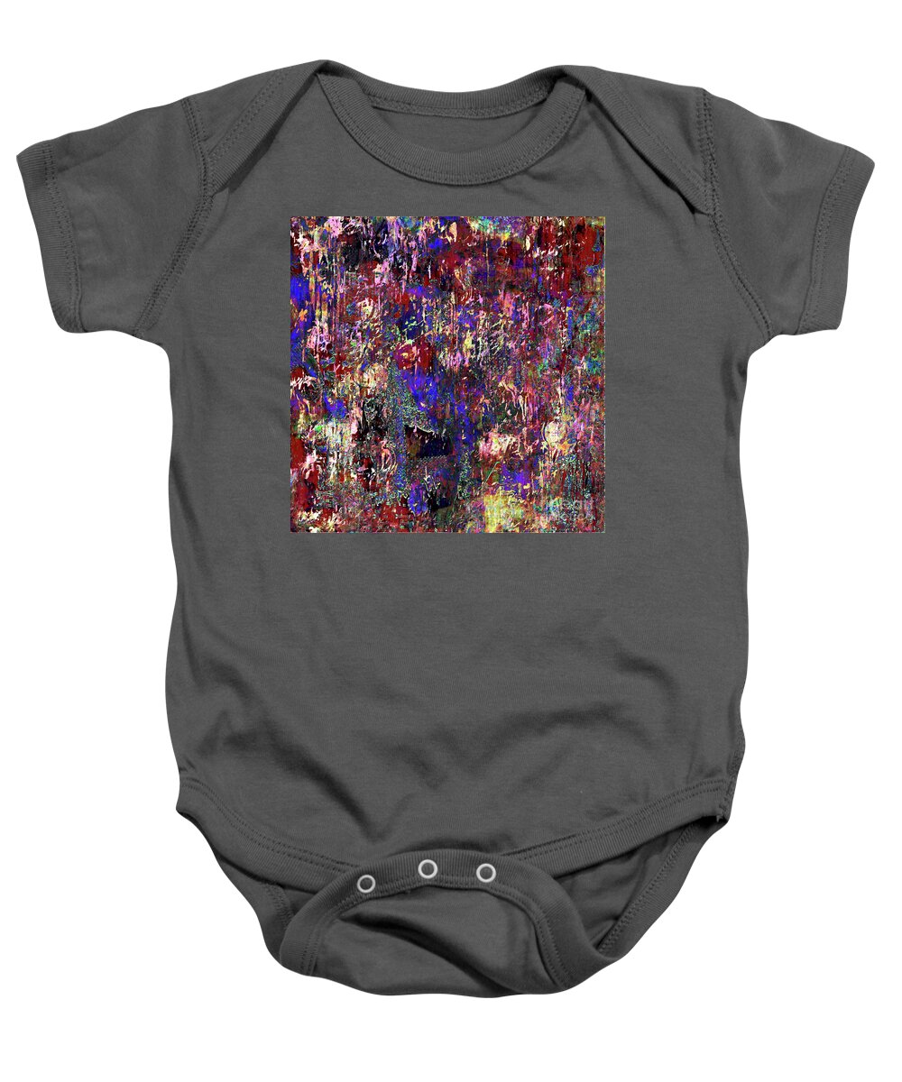 A-fine-art Baby Onesie featuring the painting Abstracts Special Effects 1A/ Behind The Scenes by Catalina Walker