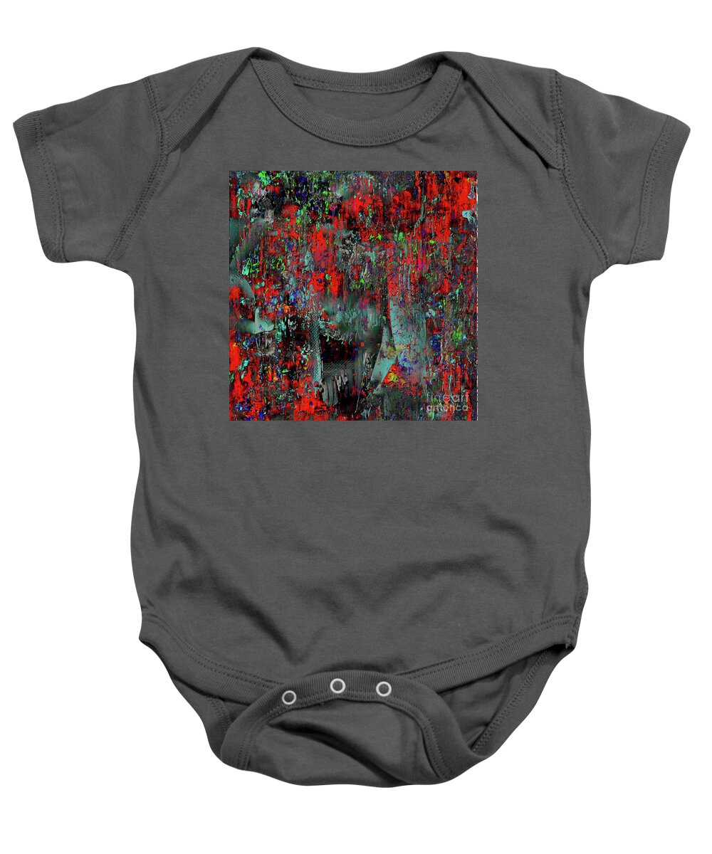 A-fine-art Baby Onesie featuring the painting Abstracts Special Effects 2A/ Animal Instinct by Catalina Walker