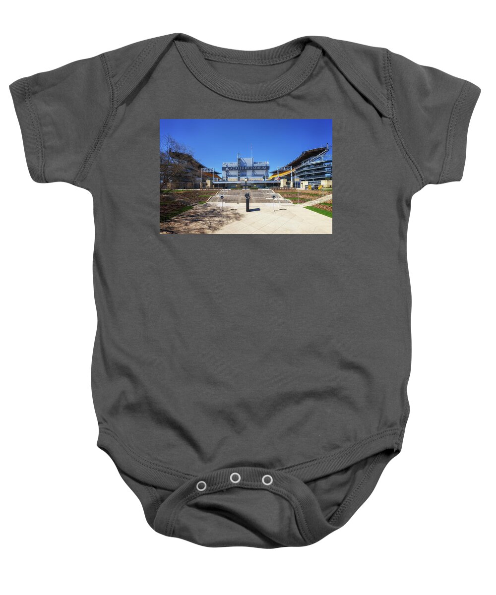Acrisure Stadium Baby Onesie featuring the photograph Acrisure Stadium - Pittsburgh, PA by Susan Rissi Tregoning