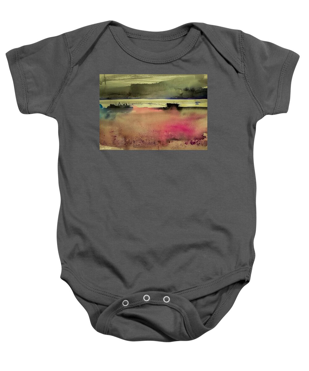 Across Baby Onesie featuring the painting Across The Way by Lisa Kaiser