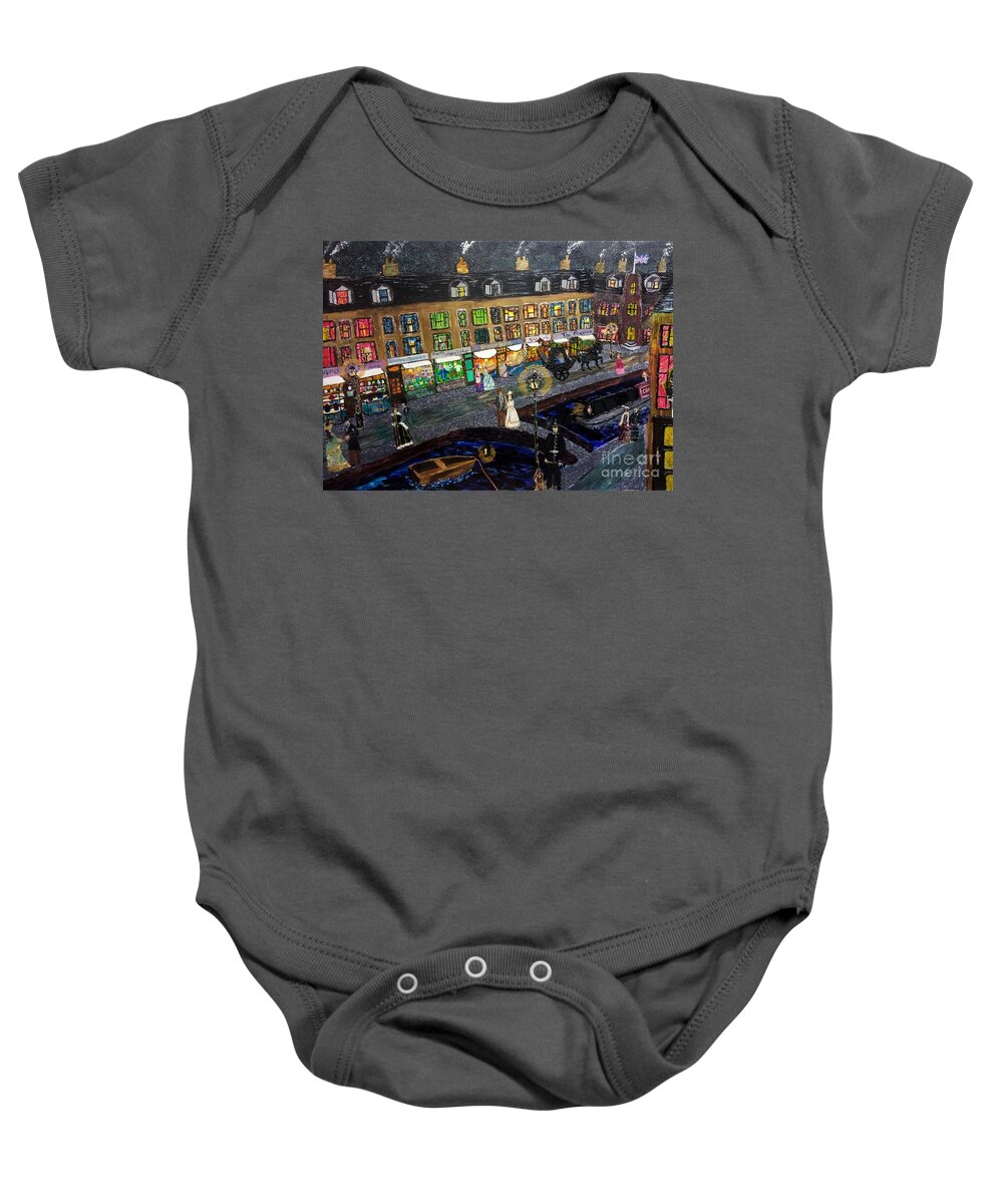 History Baby Onesie featuring the mixed media Adrift by David Westwood