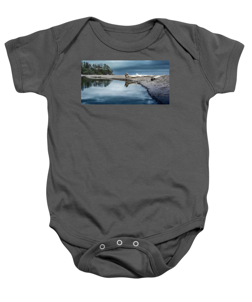 Landscape Baby Onesie featuring the photograph Adrift in Reflection by Dee Potter