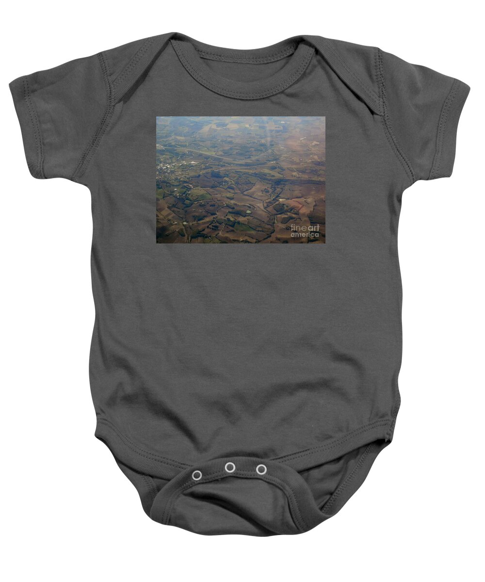Aerial Baby Onesie featuring the photograph Aerial French Countryside I by Aisha Isabelle