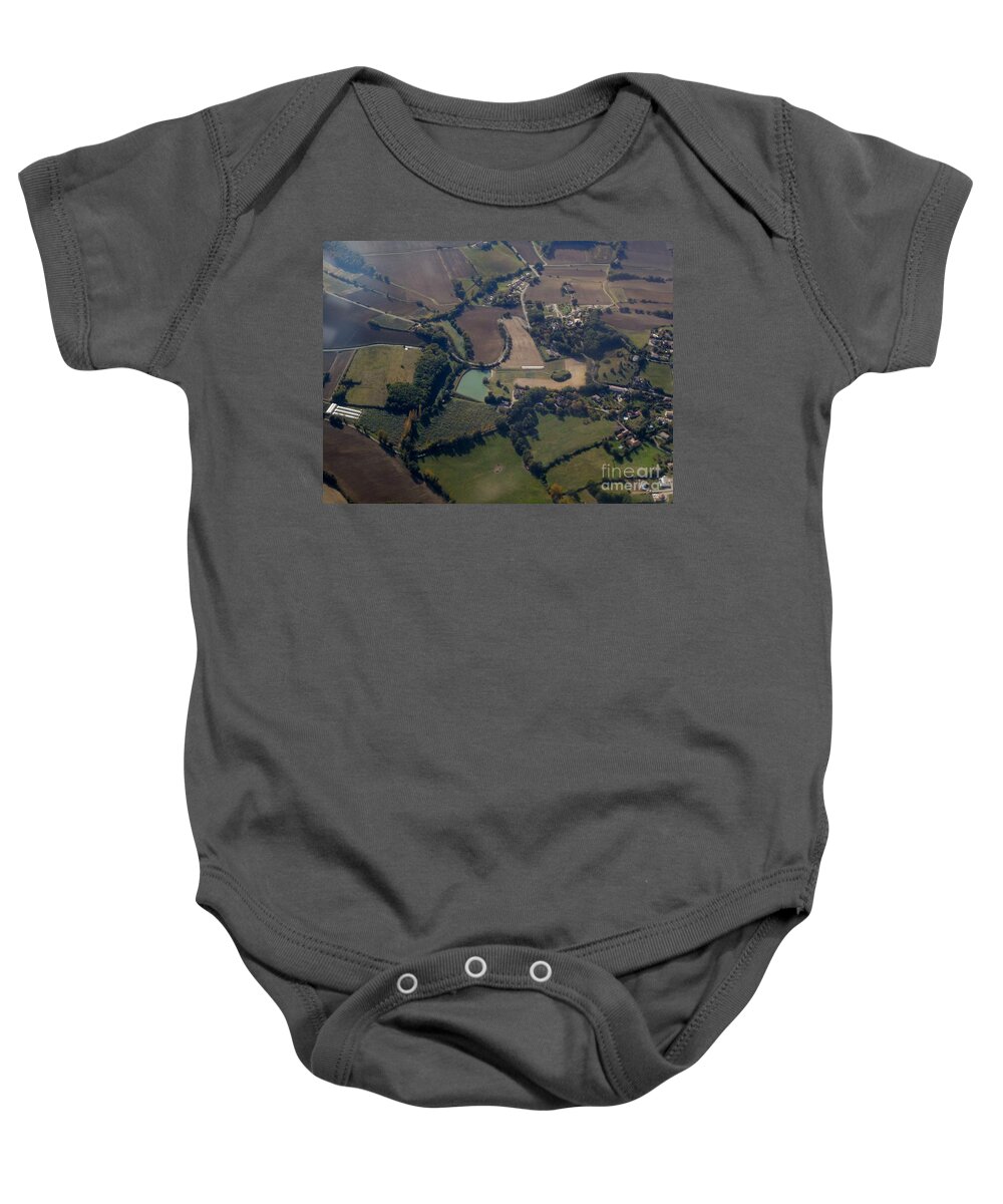 Aerial Baby Onesie featuring the photograph Aerial French Countryside IV by Aisha Isabelle