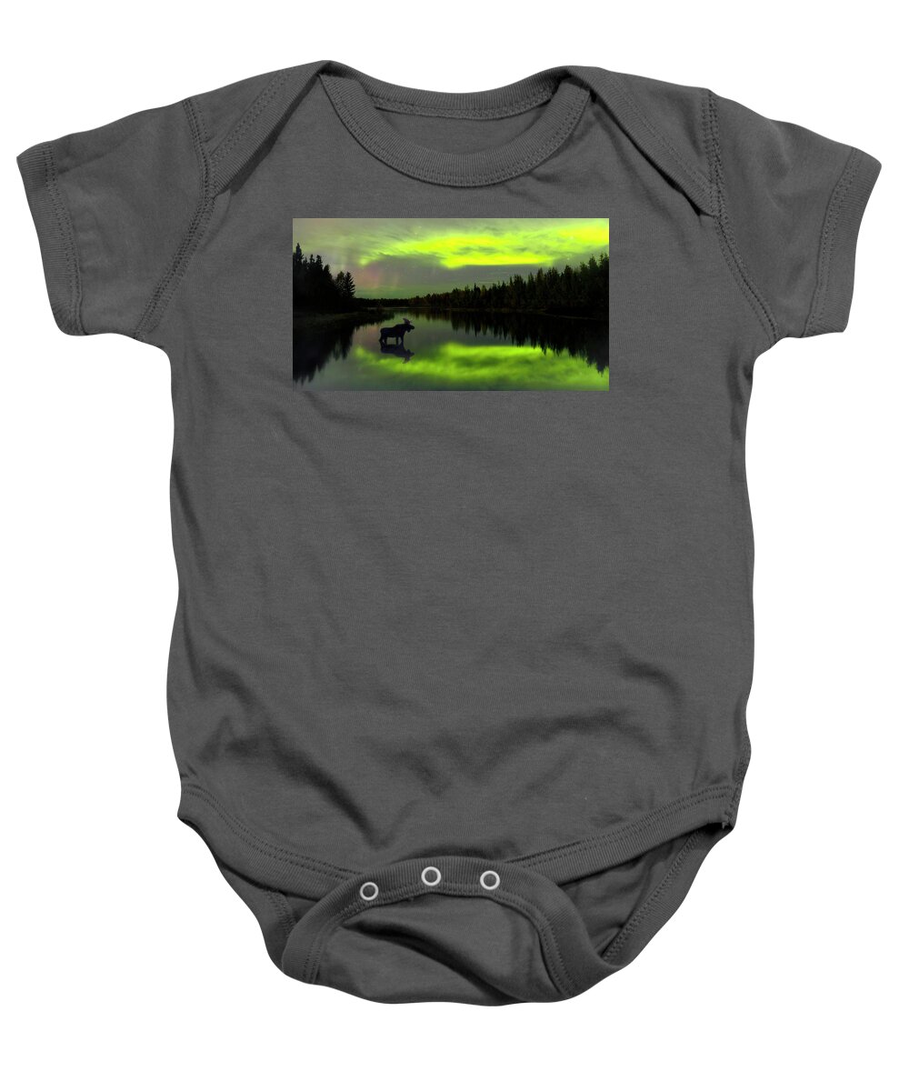 Composite Baby Onesie featuring the photograph Alaska Reflections by Art Cole