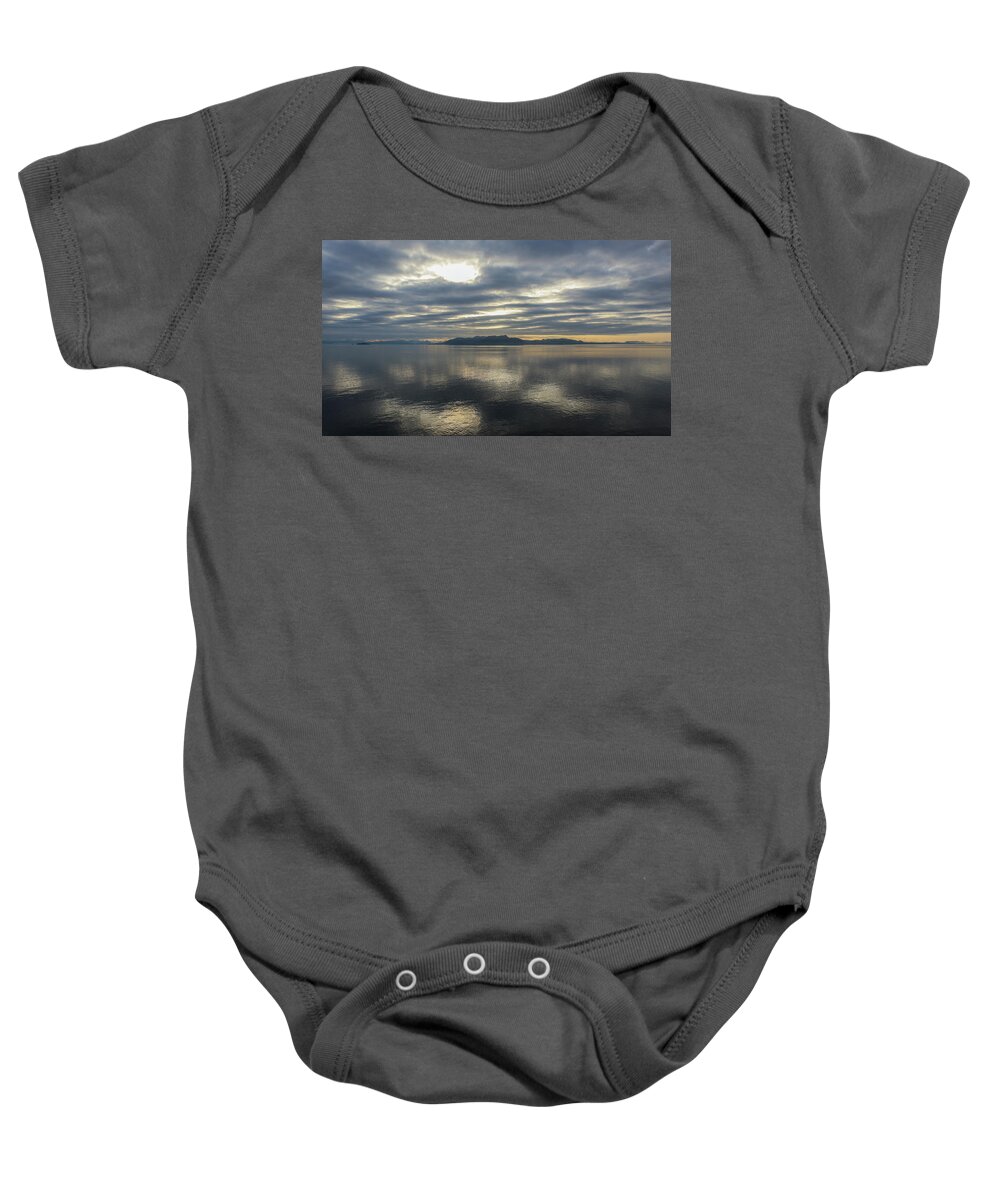 Alaska Baby Onesie featuring the photograph Alaskan Sky Water Mirrors by Ed Williams