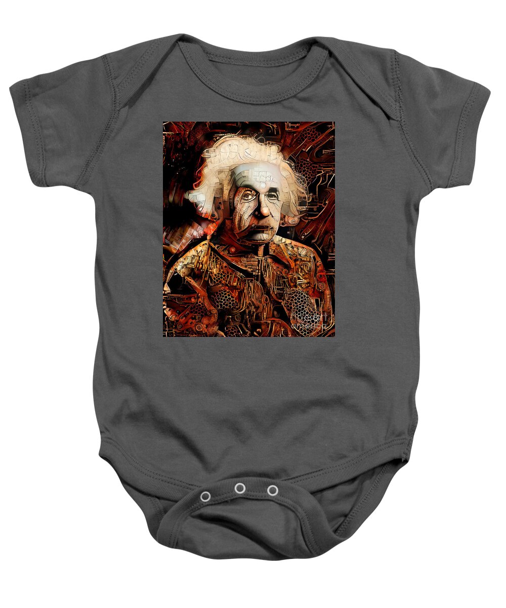 Wingsdomain Baby Onesie featuring the photograph Albert Einstein Time Machine 20210215 by Wingsdomain Art and Photography