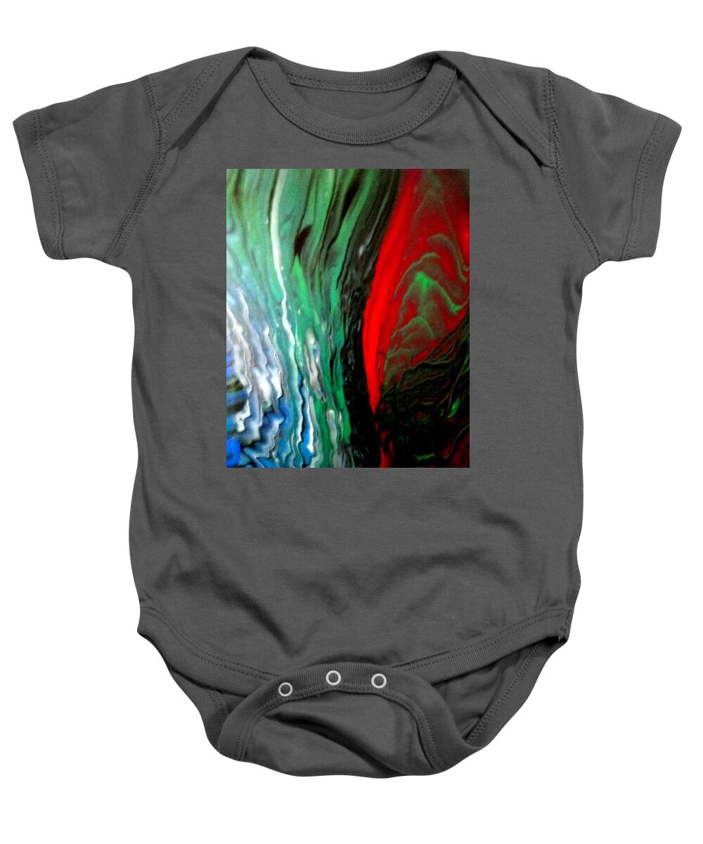 Space Baby Onesie featuring the painting Alien Home by Anna Adams