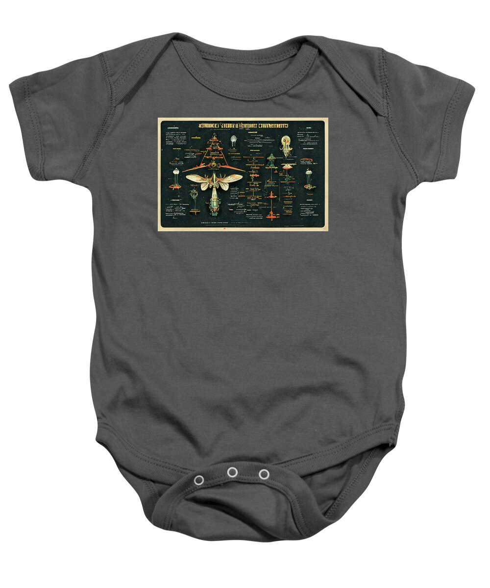 Alien Baby Onesie featuring the digital art Alien Insects #5 by Nickleen Mosher