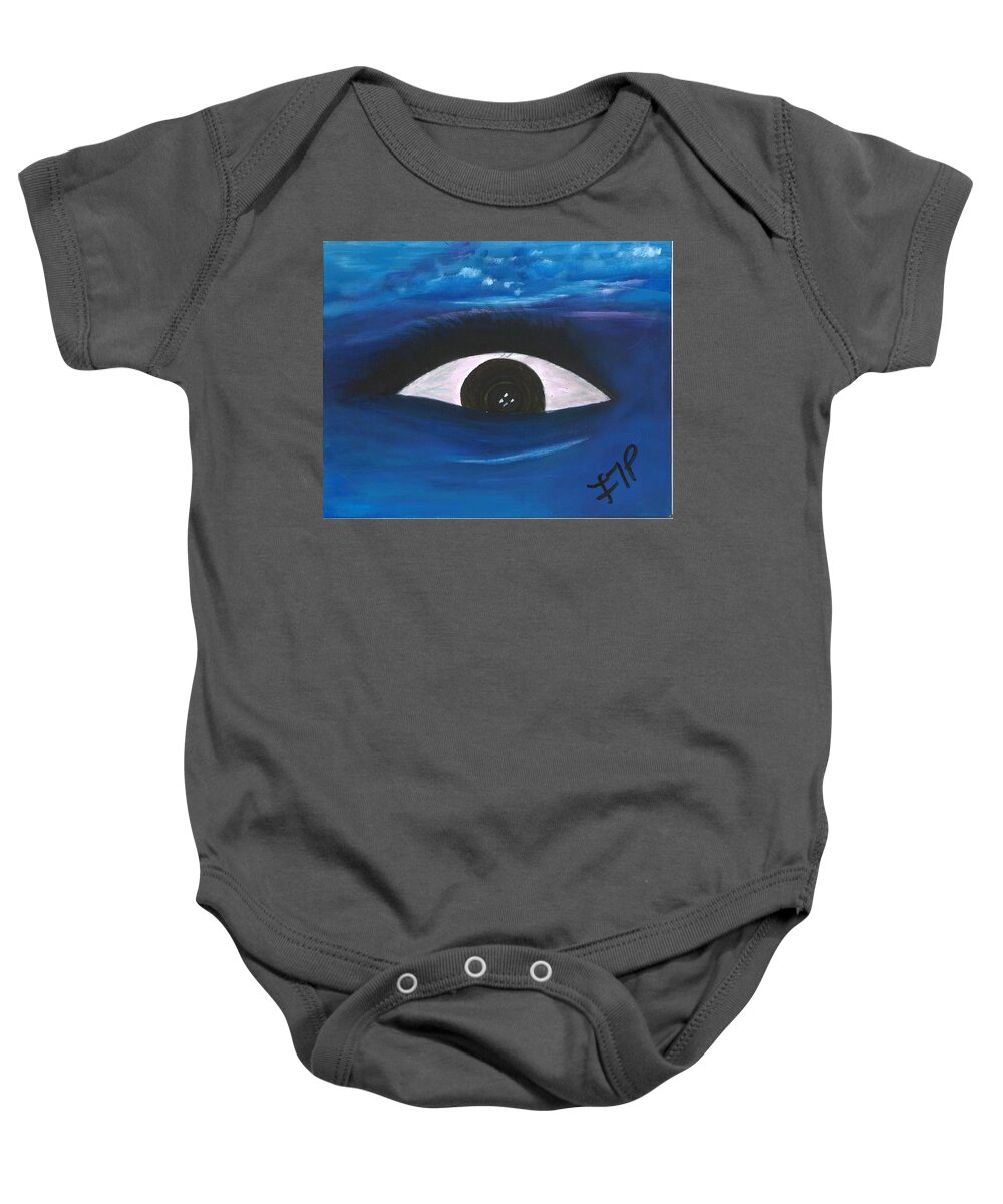 Eye Baby Onesie featuring the painting All About Emotions by Esoteric Gardens KN