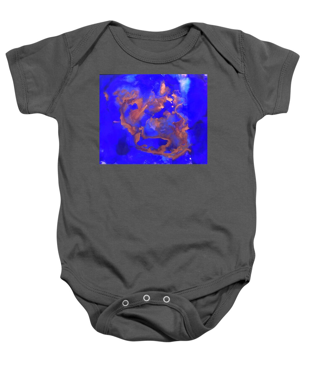 Abstract Baby Onesie featuring the painting All That Glitters by Christy Sawyer