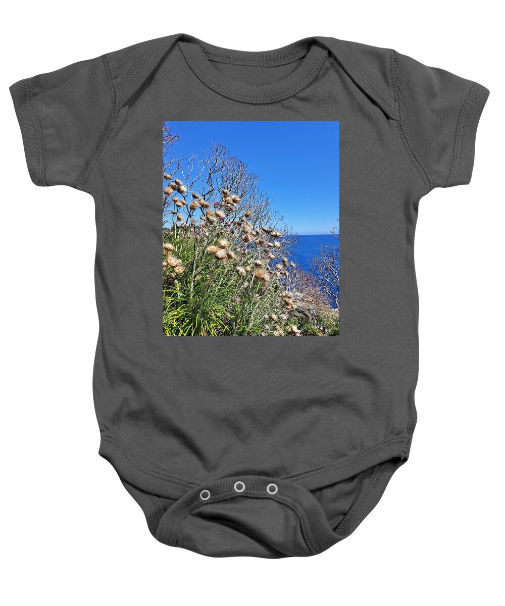 Seascape Baby Onesie featuring the photograph Along the Trail by Andrea Whitaker