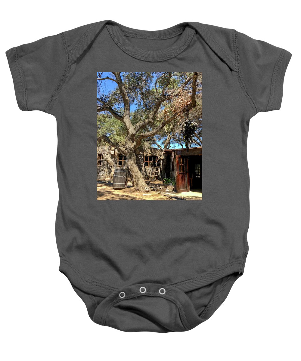 Valle De Guadalupe Baby Onesie featuring the photograph Among the Oaks by William Scott Koenig