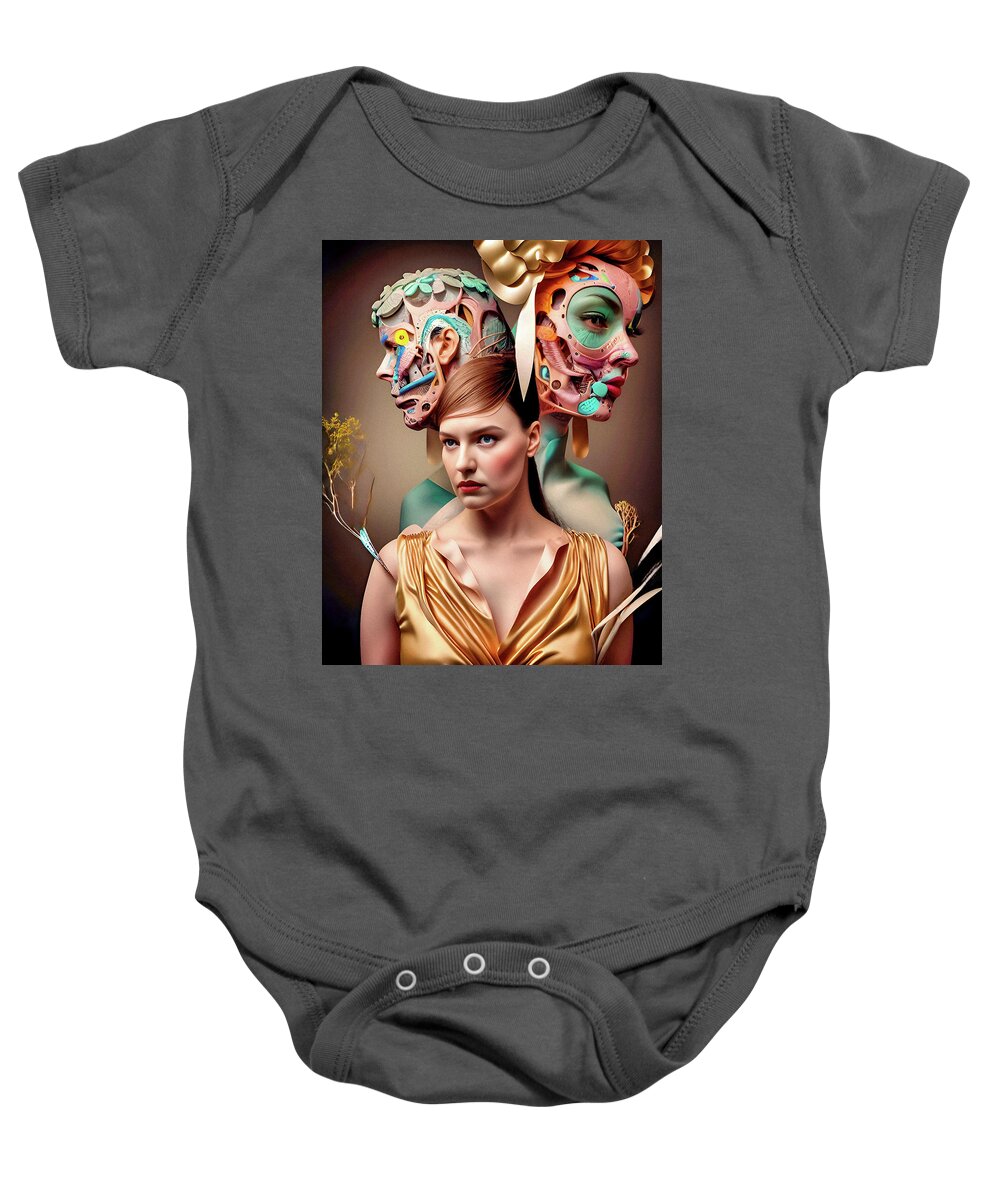 Sculpture Baby Onesie featuring the digital art Anatomical Poetry 5 by Maria Lankina