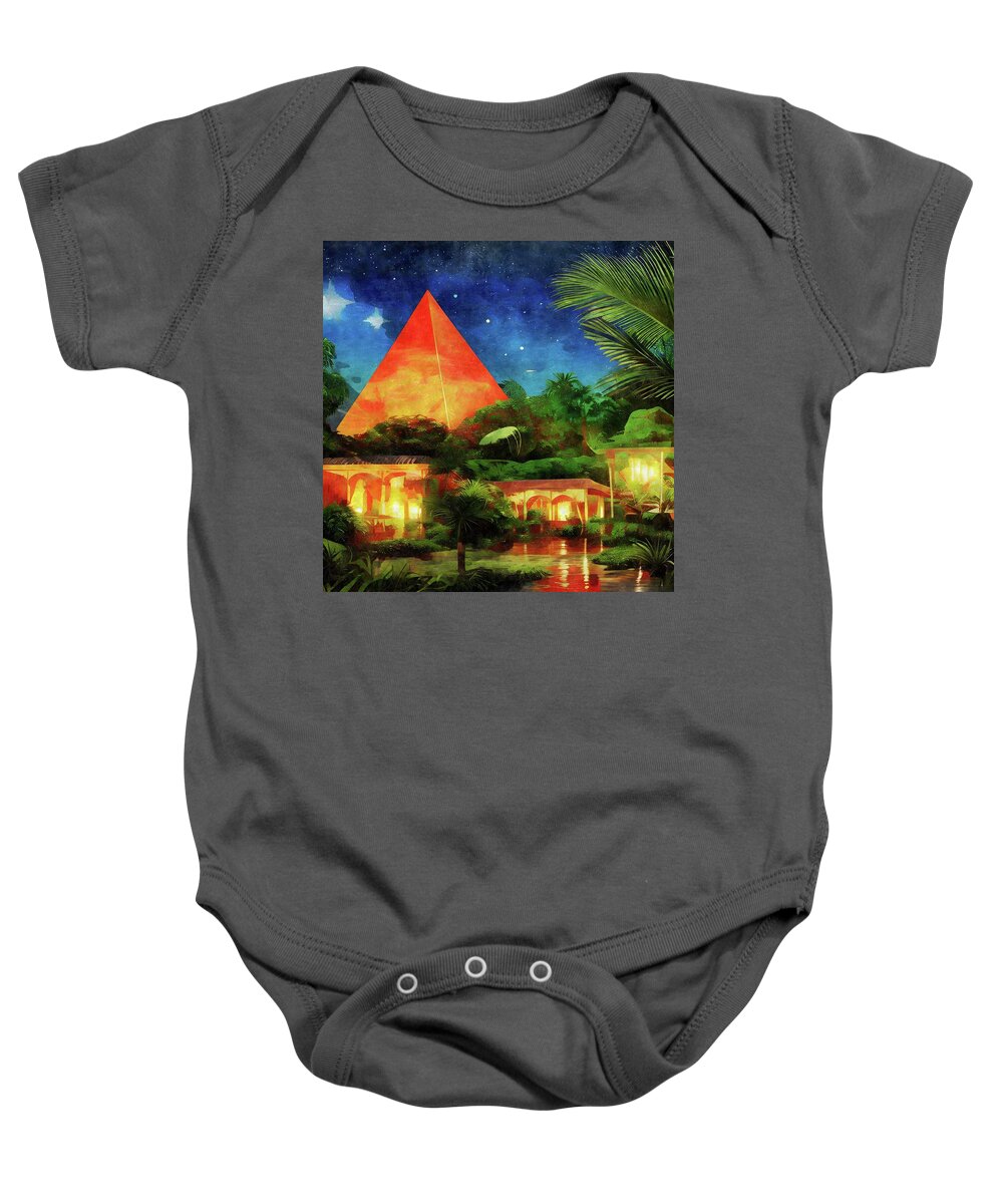 Ancient Egypt Baby Onesie featuring the digital art Ancient Travels by Ally White
