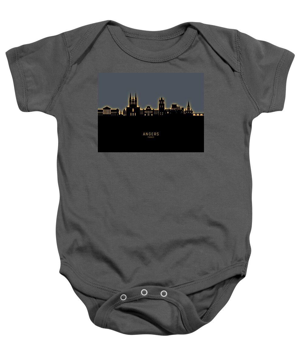 Angers Baby Onesie featuring the digital art Angers France Skyline #77 by Michael Tompsett
