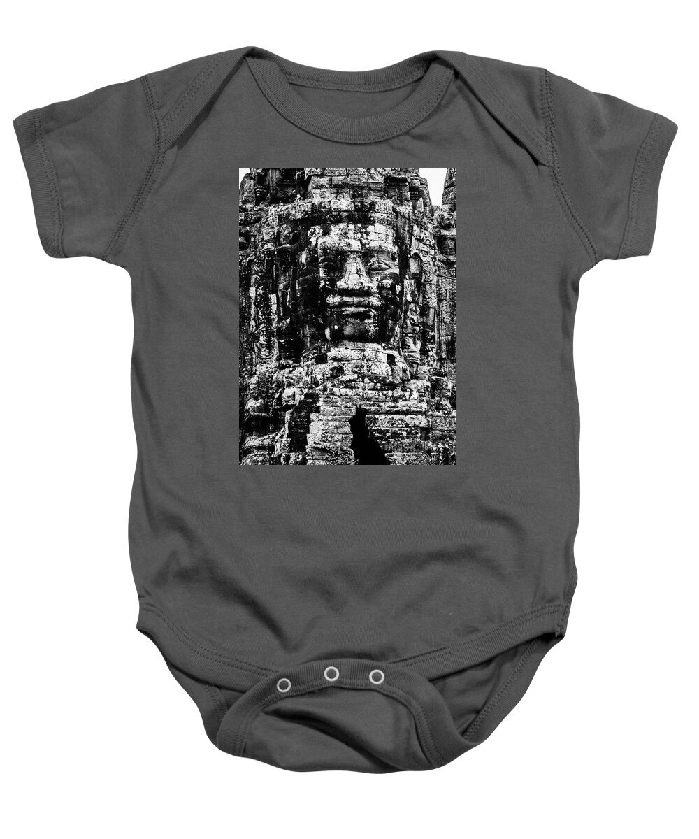 Battambang Baby Onesie featuring the photograph Angkor Thom Gate to Bayon Temple by Arj Munoz