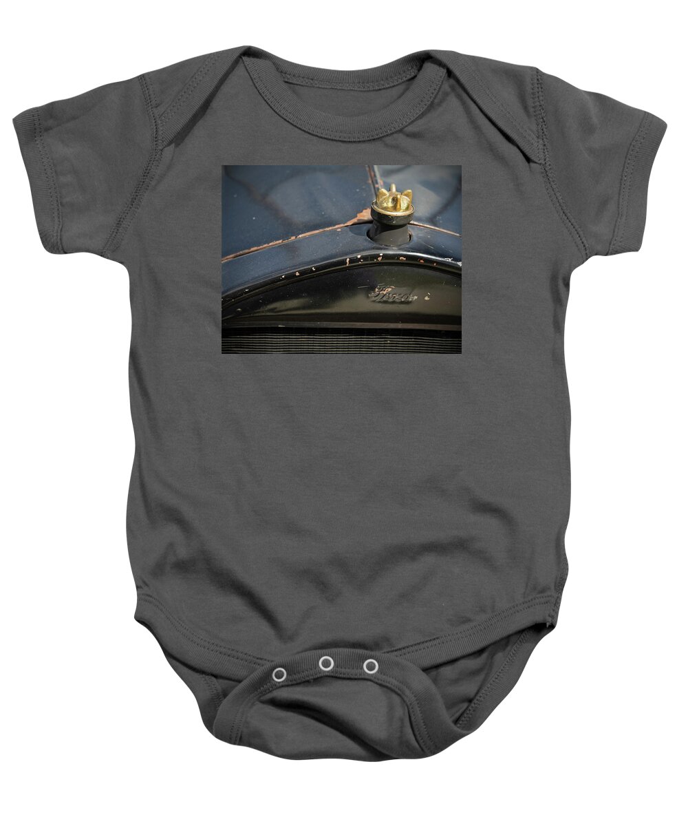 Ford Baby Onesie featuring the photograph Antique Ford by M Kathleen Warren