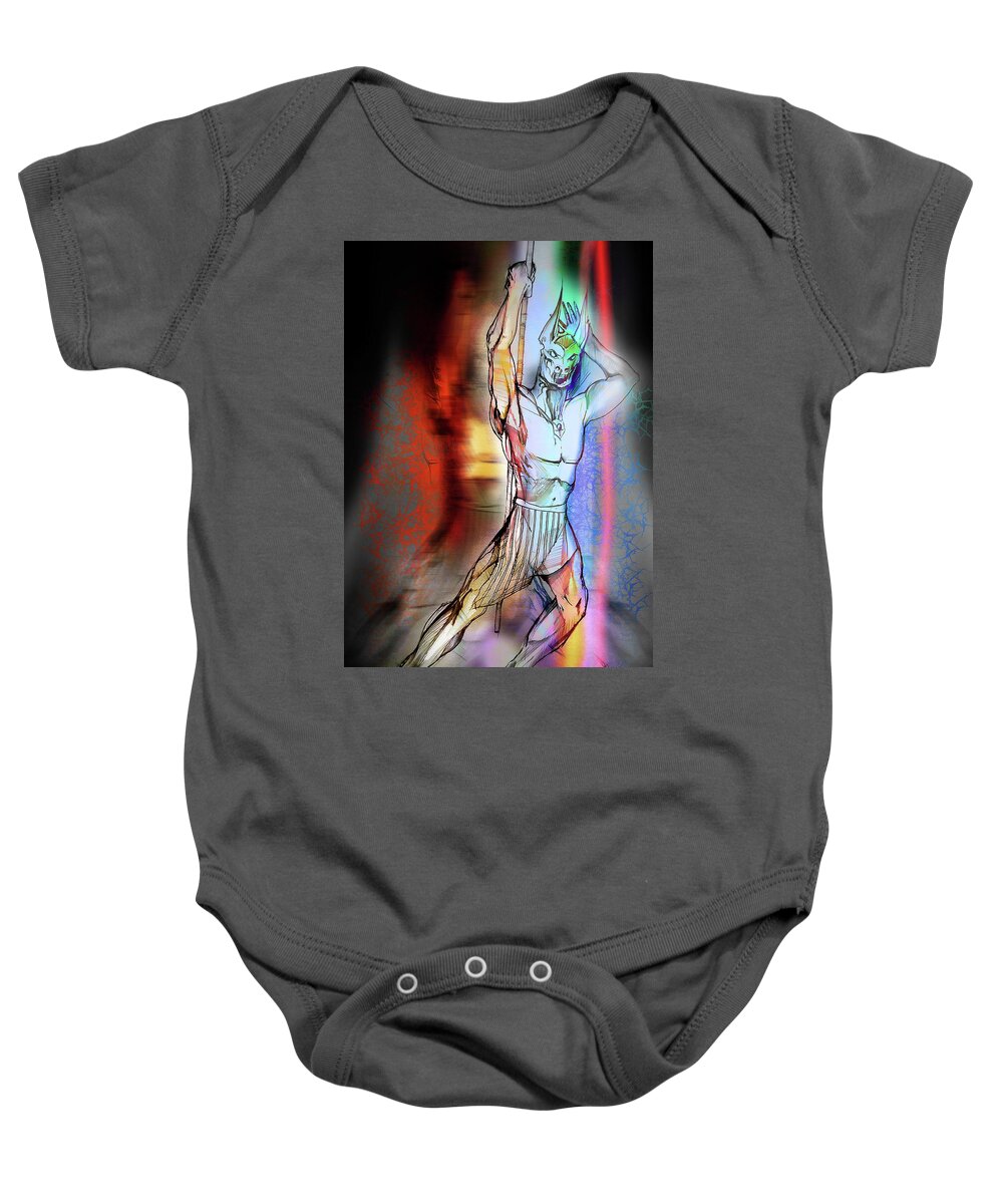  Baby Onesie featuring the painting Anubis by John Gholson