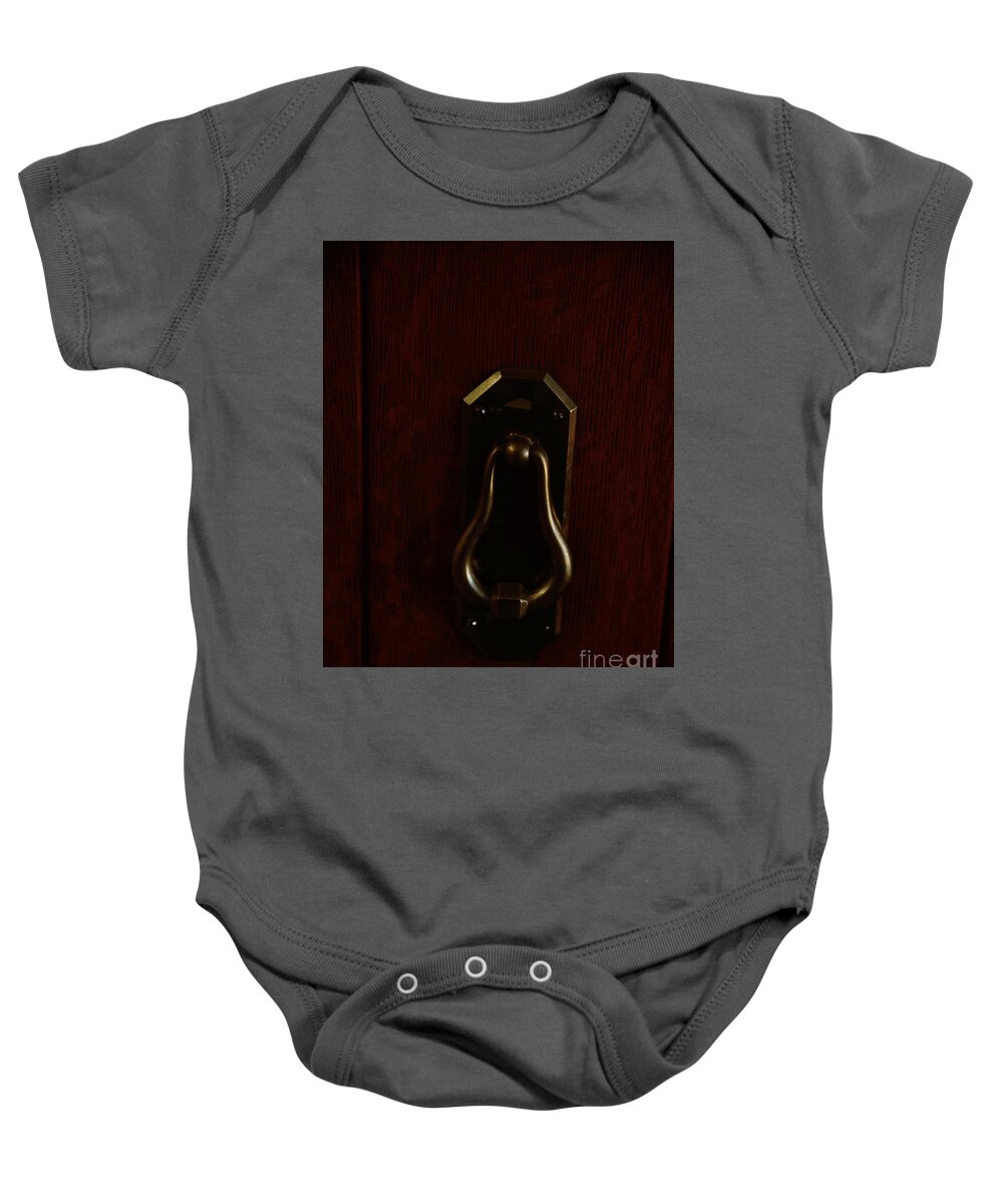 Door Knocker Baby Onesie featuring the photograph Anyone Home? by Kae Cheatham