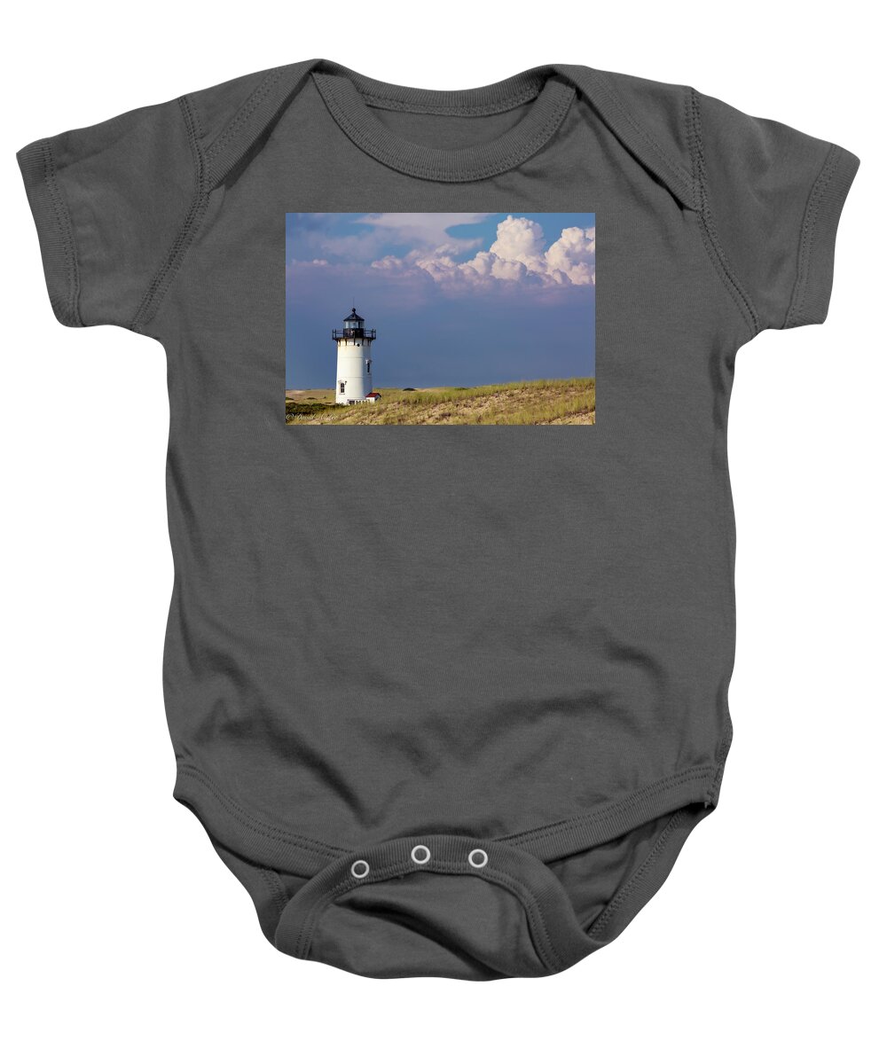 Lighthouse Baby Onesie featuring the photograph Approaching Storm by David Lee