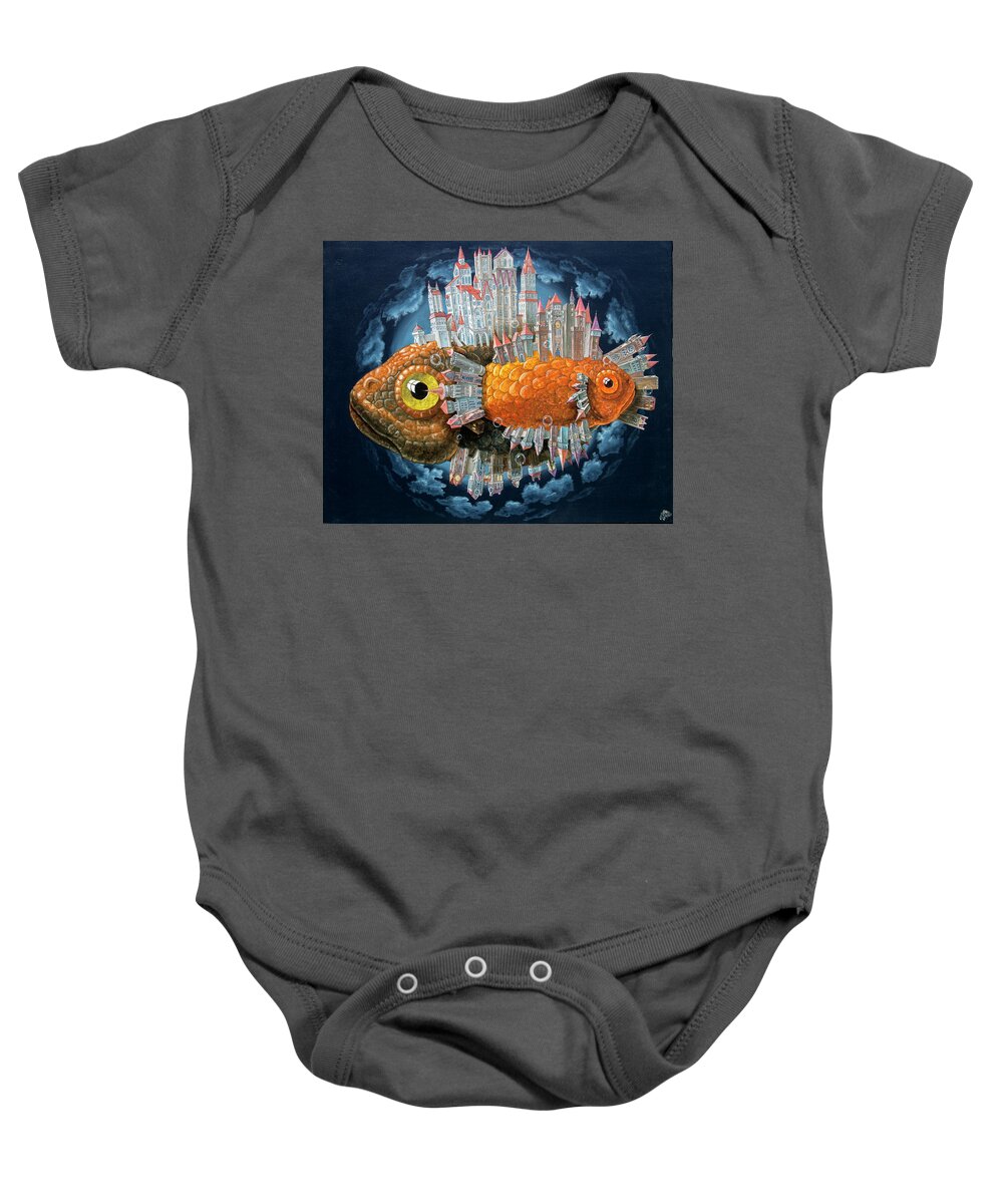 Architecture Baby Onesie featuring the painting Archil-Fish by Victor Molev