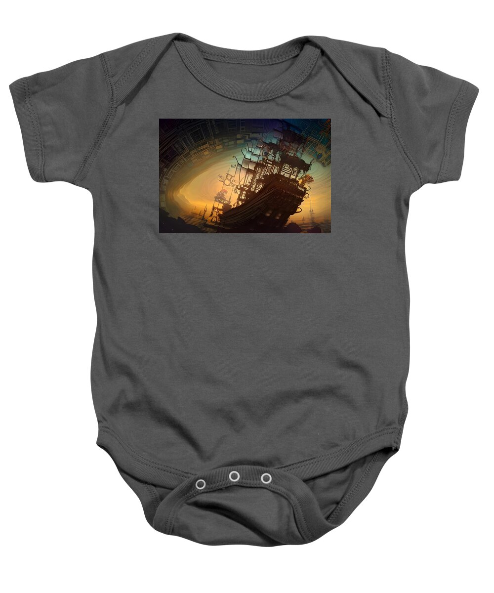 Digital Baby Onesie featuring the digital art Arrival by Beverly Read