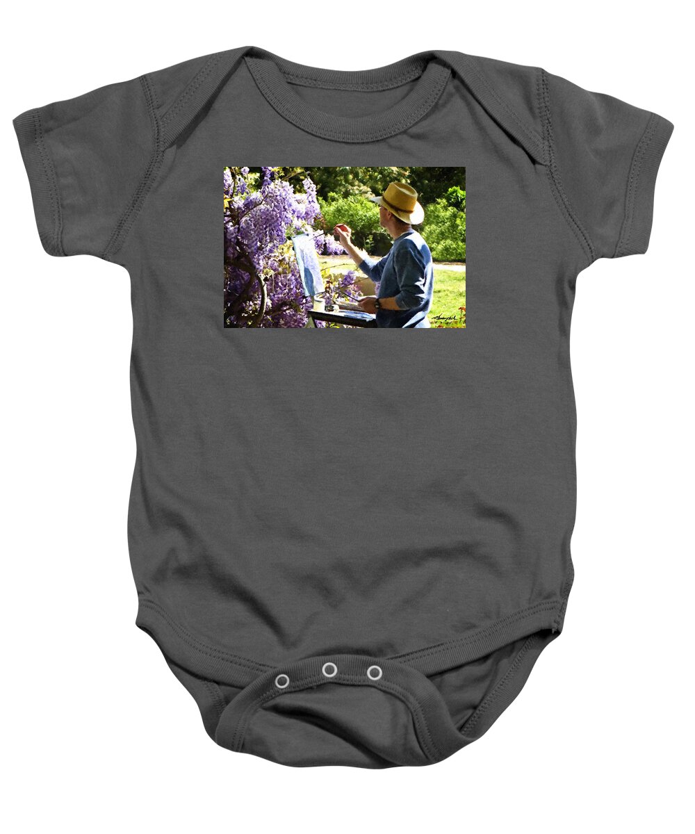 Color Baby Onesie featuring the photograph Artist with Canvas PS by Alan Hausenflock
