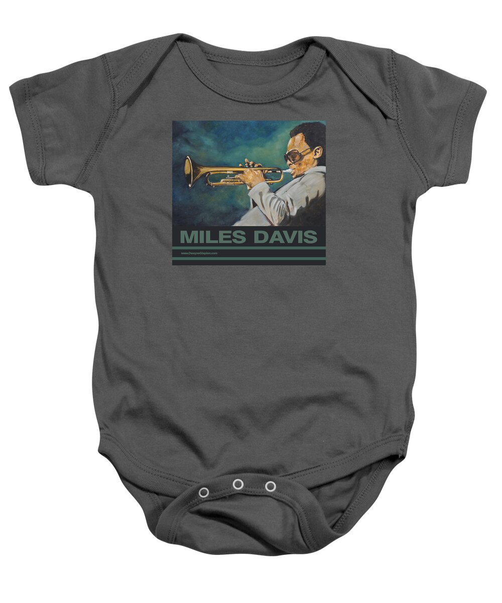 Miles Davis Baby Onesie featuring the painting Miles Davis - Solo by Dwayne Glapion
