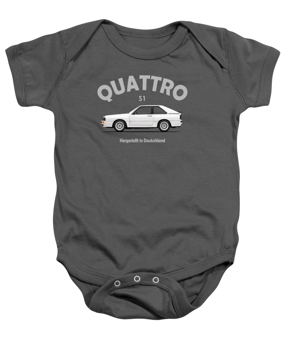 Audi Quattro Baby Onesie featuring the photograph The Quattro by Mark Rogan