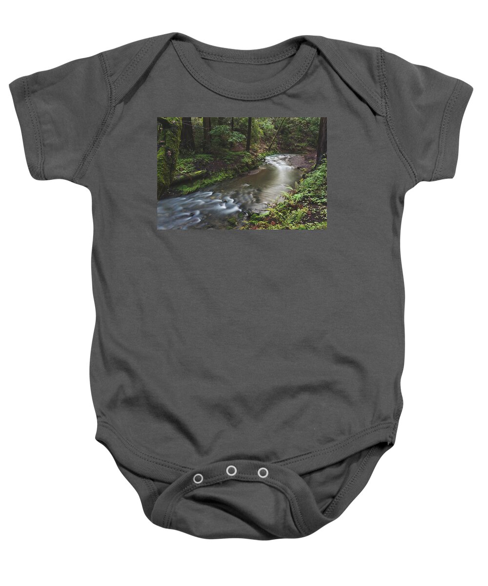 Muir Woods Baby Onesie featuring the photograph As We Make Our Way Through by Laurie Search