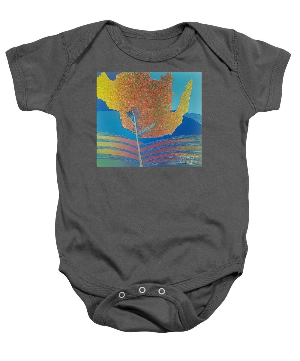 Landscape. Baby Onesie featuring the mixed media Autum timbre. by Jarle Rosseland