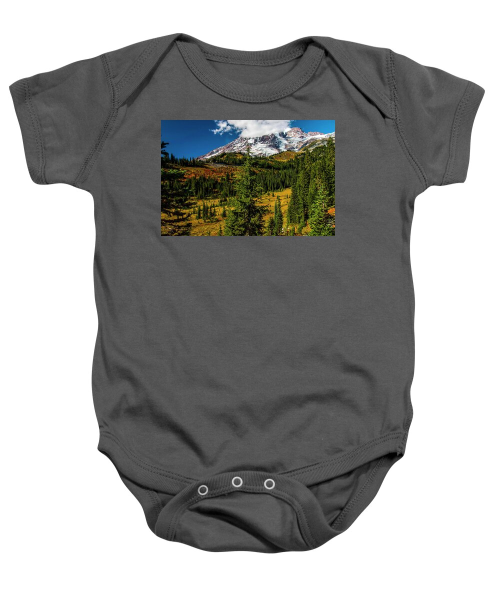 Mount Rainier National Park Baby Onesie featuring the photograph Autumn Days by Doug Scrima