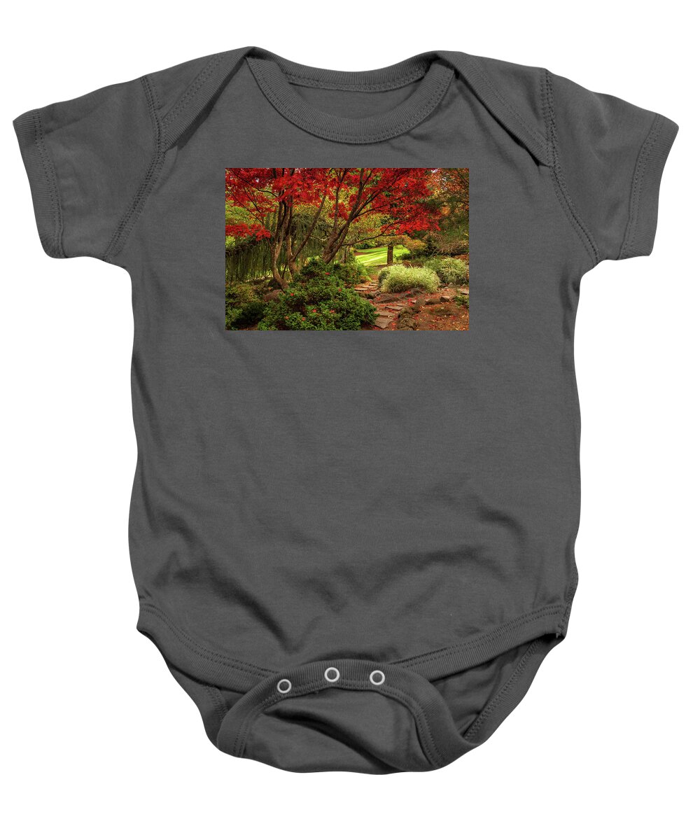 Autumn Baby Onesie featuring the photograph Autumn In Lithia Park by James Eddy