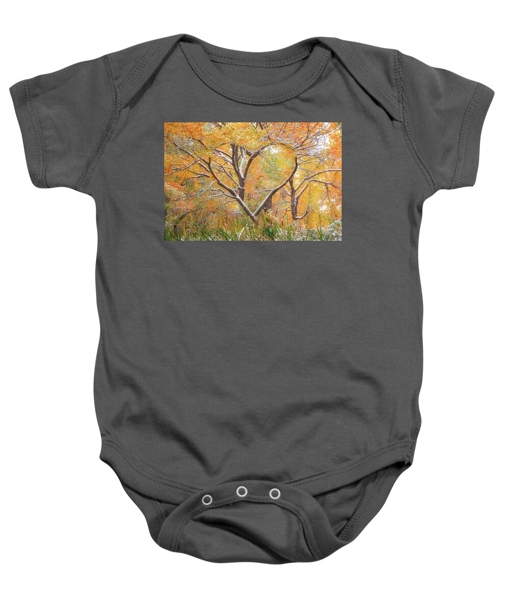 Fall Baby Onesie featuring the photograph Autumn Love by Darren White